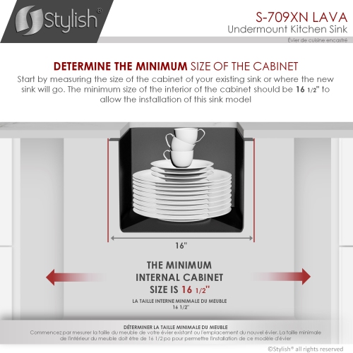 STYLISH 16 inch Graphite Black Single Bowl Undermount Stainless Steel Kitchen Sink with Grid and Basket Strainer