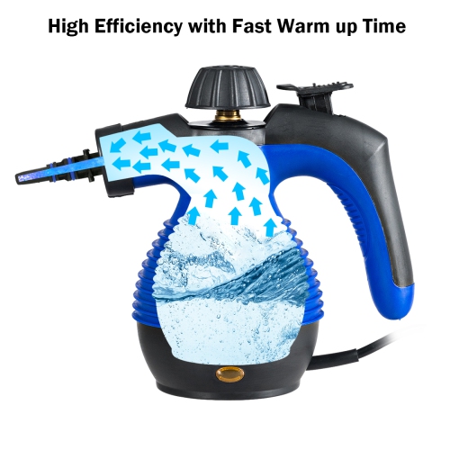 Costway Multifunction Portable Steamer Household Steam Cleaner 1050W W/Attachments Blue