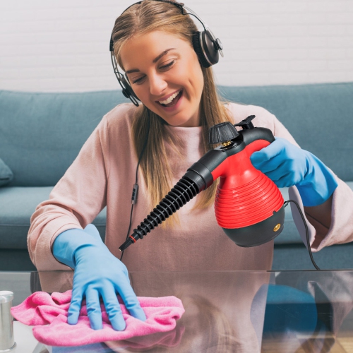 Costway Multifunction Portable Steamer Household Steam Cleaner 1050W W/Attachments Red