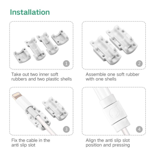 UGREEN Data cable tail protection sleeve White 6Pcs