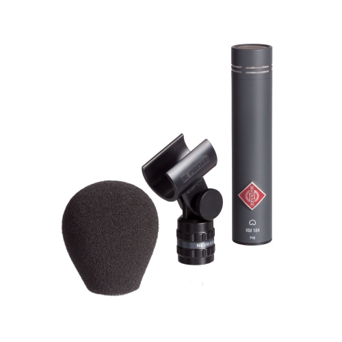 Neumann KM 184 mt Stereo Pair Small Diaphragm Cardioid Microphone, Black