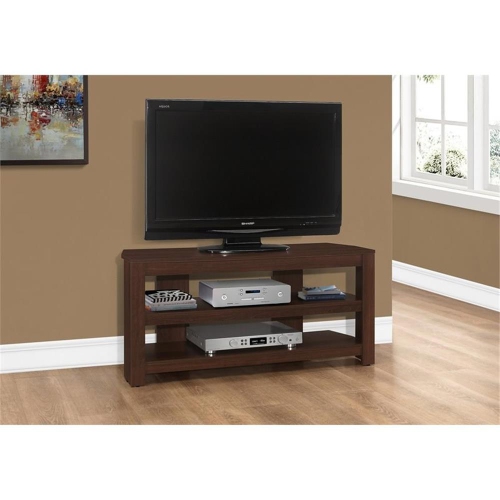 Monarch Specialties I 2554 Tv Stand 42"L Cherry Corner