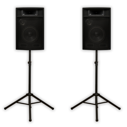 Acoustic Audio PA-380X Passive 8 DJ Speakers and Stands PA Karaoke 3-Way Studio Home Audio 