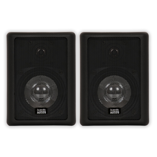 ACOUSTIC AUDIO  Aa151B Indoor Outdoor 2 Way Speakers Mountable Pair In Black