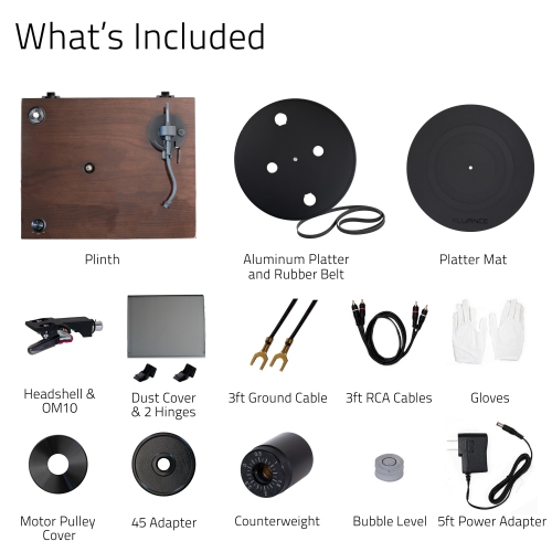 Tourne-disque haute fidélité en vinyle RT82 de Fluance avec cartouche Ortofon OM10 et moteur de contrôle de la vitesse