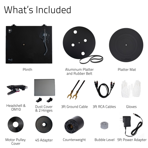 Tourne-disque haute fidélité en vinyle RT82 de Fluance avec cartouche Ortofon OM10 et moteur de contrôle de la vitesse
