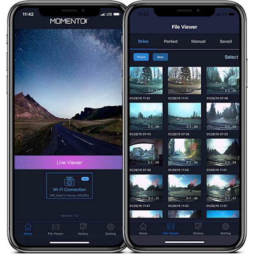 Momento – caméra avant et arrière M6 caméra de tableau de bord Wi-Fi, GPS