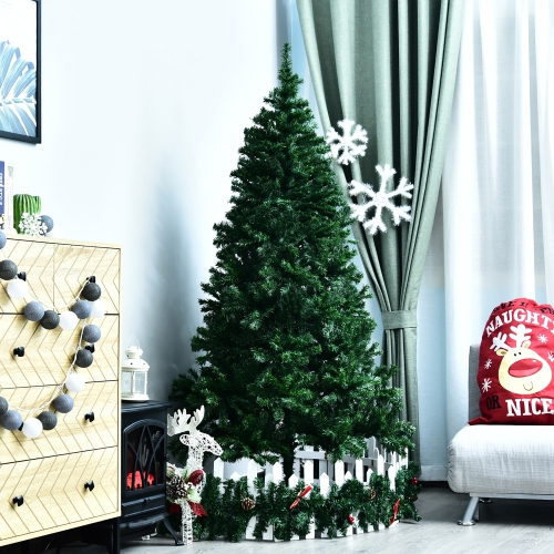 Sapin de Noël HOMCOM de 6 pi, sapin artificiel non éclairé, assemblage facile, pieds en métal massif, 1000 pointes, vert