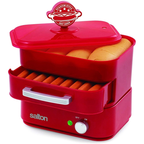 Salton HD1905 Hot Dog Steamer - Red