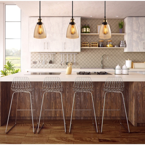 Xtricity - Amber Glass Pendant Light, LED Bulb Included, From the Old Fashioned Collection