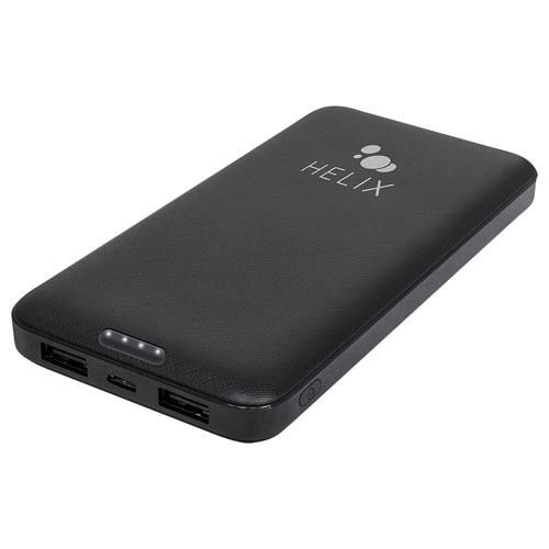 Helix 10000 mAh Dual USB Power Bank - Black