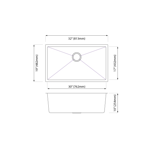 Blue Ocean 32" 16 Gauge Stainless Steel Undermount Kitchen Sink with FREE Grid and Strainer