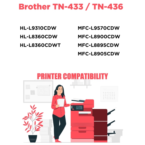 Printer Pro™ Brother TN436(TN-436) Compatible Black Toner Cartridge-Brother Printer MFC-L8900/L8610/L9570/HL-L8360/L8260/L9310