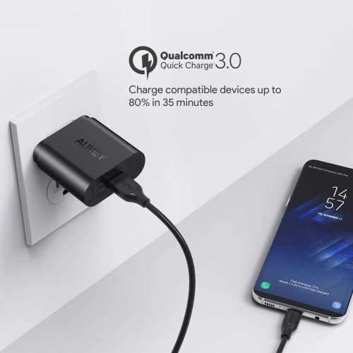 AUKEY 18W USB Wall Charger with Quick Charge 3.0 Qualcomm Certified