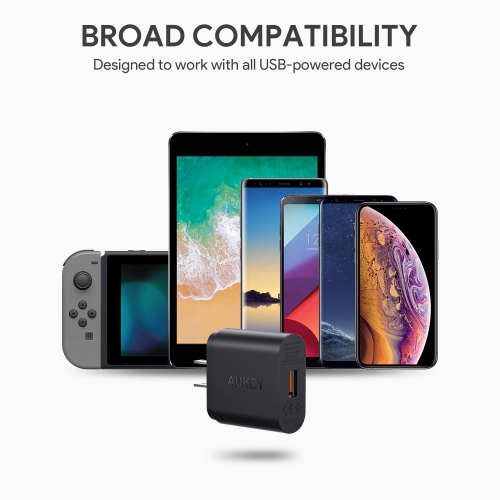 AUKEY 18W USB Wall Charger with Quick Charge 3.0 Qualcomm Certified