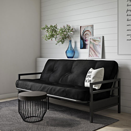 Futon en polyester contemporain Rio de DHP - Noir