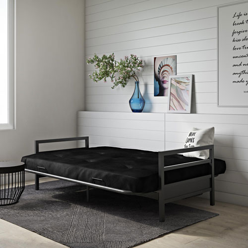 Futon en polyester contemporain Rio de DHP - Noir