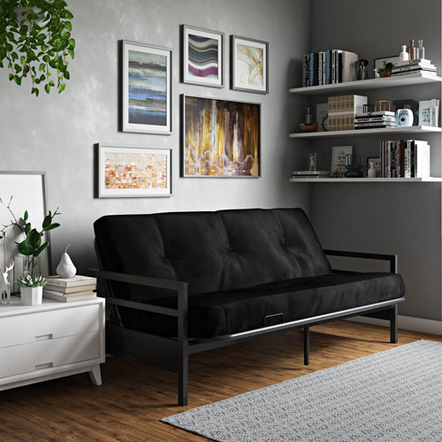 Futon en polyester contemporain Rio de DHP - Noir