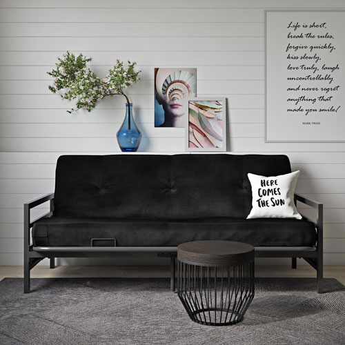 Futon en polyester contemporain Rio de DHP - Noir
