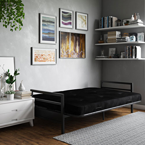 Futon en polyester contemporain Rio de DHP - Noir