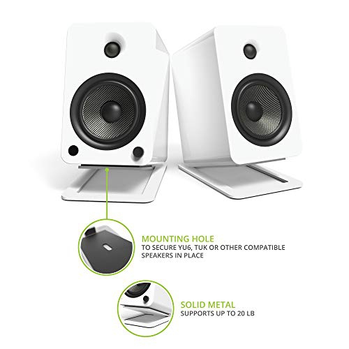 Kanto S6W Desktop Speaker Stands for Large Speakers, White