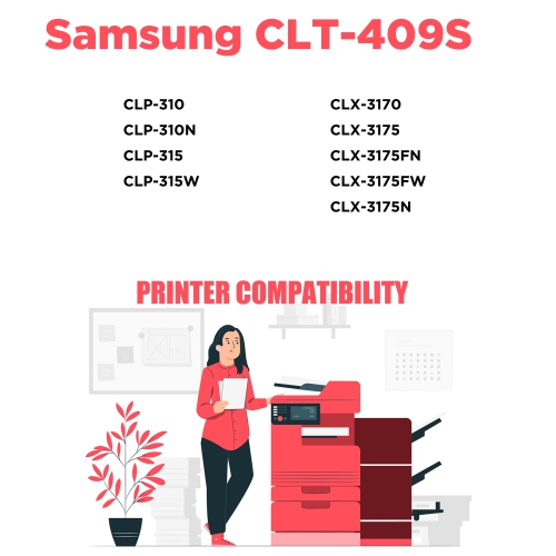 Printer Pro™ Samsung 409/CLT-409/CLT-C409S Compatible Cyan Toner Cartridge-Samsung Printer CLP-310/CLX-3175