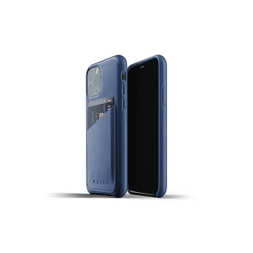 Mujjo Full Leather Wallet Case for iPhone 11 Pro - Monaco Blue