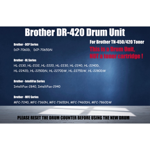 Ultra Toner™ Superior New Brother DR420 Compatible Drum for TN450-Brother Printer