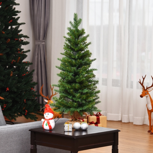 Costway 3Ft Pre-Lit Spruce Tabletop Christmas Tree Battery Operated w/Lights & Timer