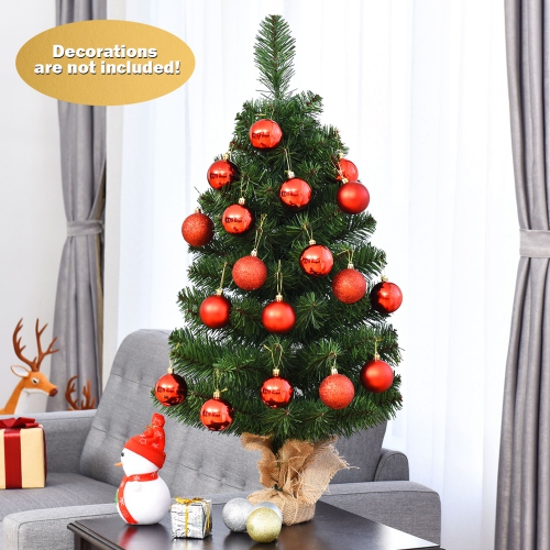 Costway 3Ft Artificial PVC Christmas Tree Tabletop Holiday Season Decoration Home Decor