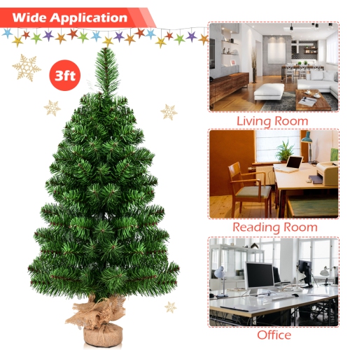 Costway 3Ft Artificial PVC Christmas Tree Tabletop Holiday Season Decoration Home Decor