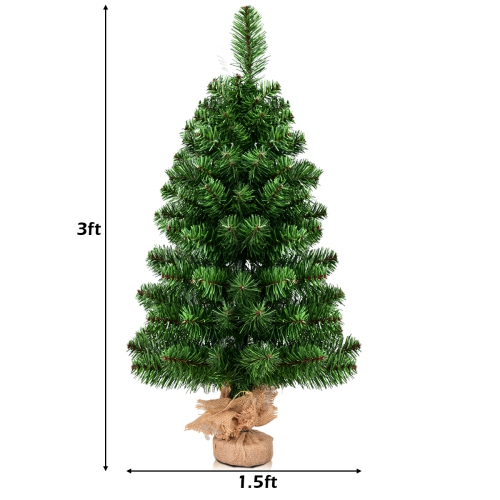 Costway 3Ft Artificial PVC Christmas Tree Tabletop Holiday Season Decoration Home Decor