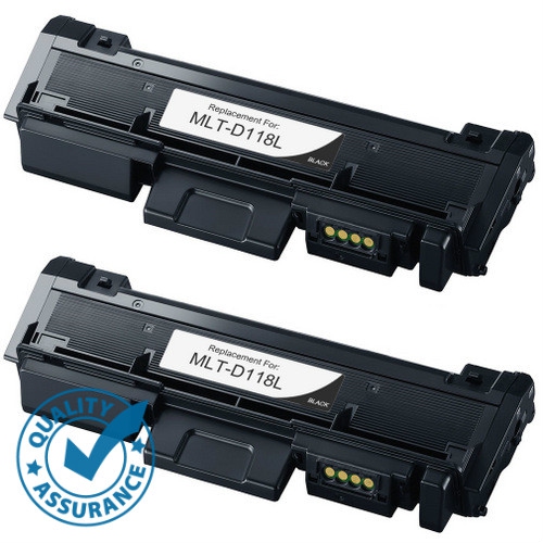 Printer Pro™ 2 Pack Samsung MLT-D118L Black Toner Cartridge-Samsung Printer M3065FW/M3015DW