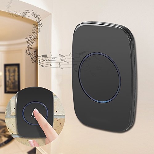 Wireless Doorbell Kit 1 Receiver & 1 Transmitter Wireless Door Bell Chime Kit Remote Control Waterproof Plug LED Light