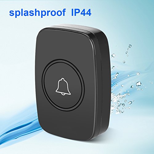Wireless Doorbell Kit 1 Receiver & 1 Transmitter Wireless Door Bell Chime Kit Remote Control Waterproof Plug LED Light