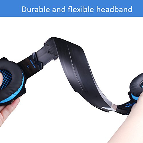 Casque de jeu de Mengshen pour PS4/Xbox One/Xbox One S/PC/Mac/portable/téléphone cellulaire - Casque de jeu avec microphone, voyant DEL,
