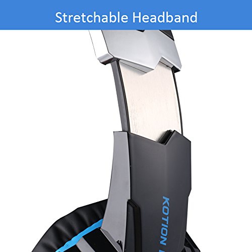 Casque de jeu de Mengshen pour PS4/Xbox One/Xbox One S/PC/Mac/portable/téléphone cellulaire - Casque de jeu avec microphone, voyant DEL,