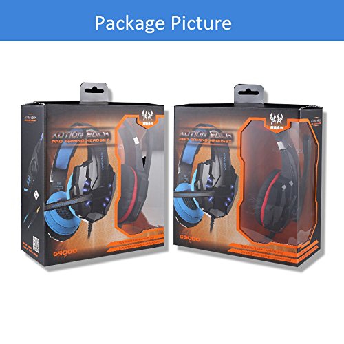 Casque de jeu de Mengshen pour PS4/Xbox One/Xbox One S/PC/Mac/portable/téléphone cellulaire - Casque de jeu avec microphone, voyant DEL,