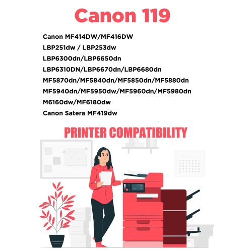 Printer Pro™ Canon 119/Canon-119 Compatible Black Toner Cartridge- Canon Printer LBP6300 6650 MF5850 MF5950