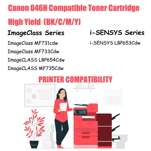 Printer Pro™ Canon 046H/Canon-046H/046 Magenta High Yield Compatible Toner Cartridge-Canon Printer LBP654/MF731/MF733/MF735