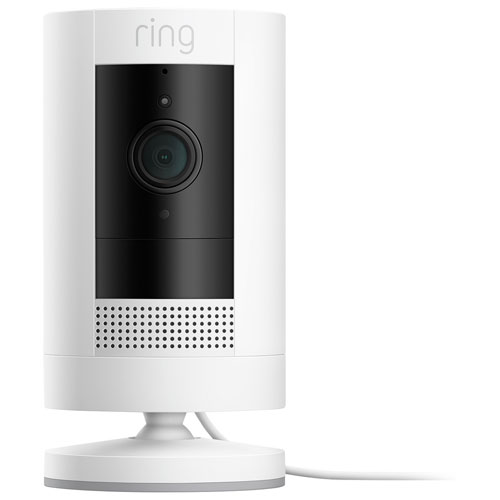 Ring Stick Up Cam Wired Indoor/Outdoor 1080p HD IP Camera - White