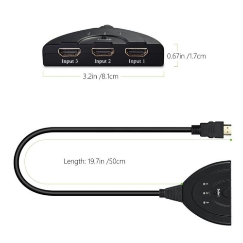 HDMI Male to 3 Ports HDMI Female 3 Input 1 Output Auto Switcher Splitter Converter Adapter Cable