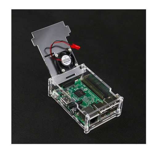 Globaltone 03543 Acrylic Shell Compatible with Fan Installation For Rasberry Pi 3 Model B+
