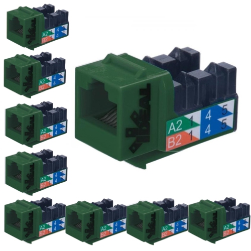 Ideal Industries Cat5e RJ45 100 Type 90 T568A/B Vert Paquet de 10