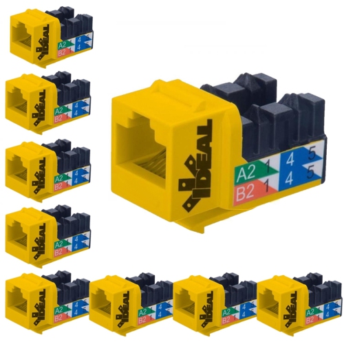 Ideal Industries Cat6 Keystone Jack Yellow Pack of 10