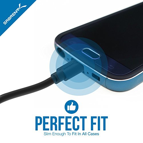 Sabrent [6-Pack] 22AWG Premium 3ft Micro USB Cables High Speed USB 2.0 A Male to Micro B Sync and Charge Cables [Black]