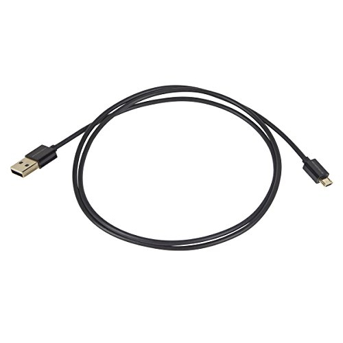 Monoprice 109761 Premium USB to Micro-B/Micro USB Charge & Sync Cable 3ft Black w/Gold Plated Connectors for Android,