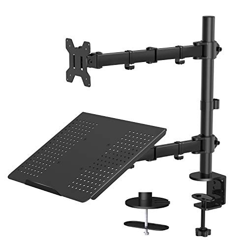 Monitor Stand With Keyboard Tray Adjustable Desk Mount Laptop