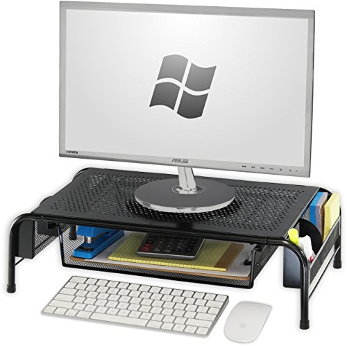 Simplehouseware Metal Desk Monitor Stand Riser With Organizer