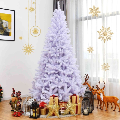 COSTWAY  Hinged Artificial Christmas Tree Premium Pine Tree Tips W/metal Stand